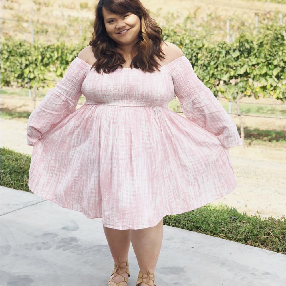 Baby pink tye dye dress